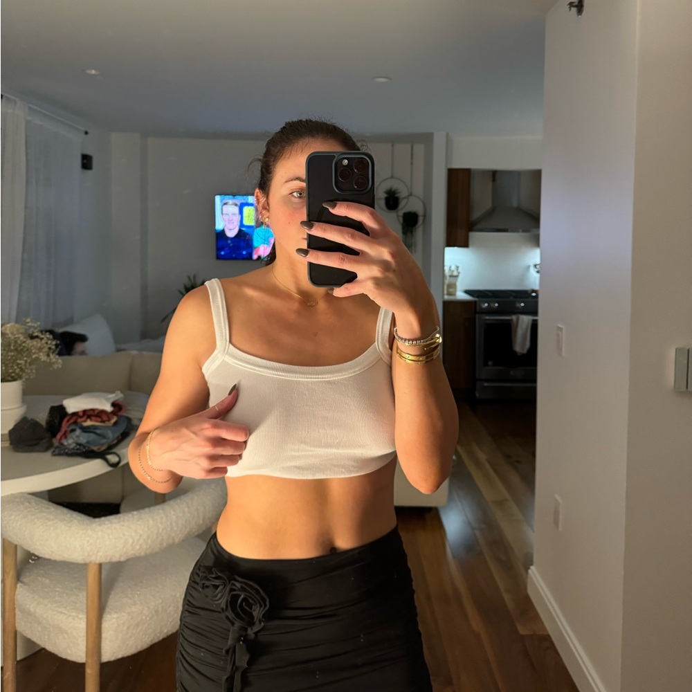 White Cropped Tank